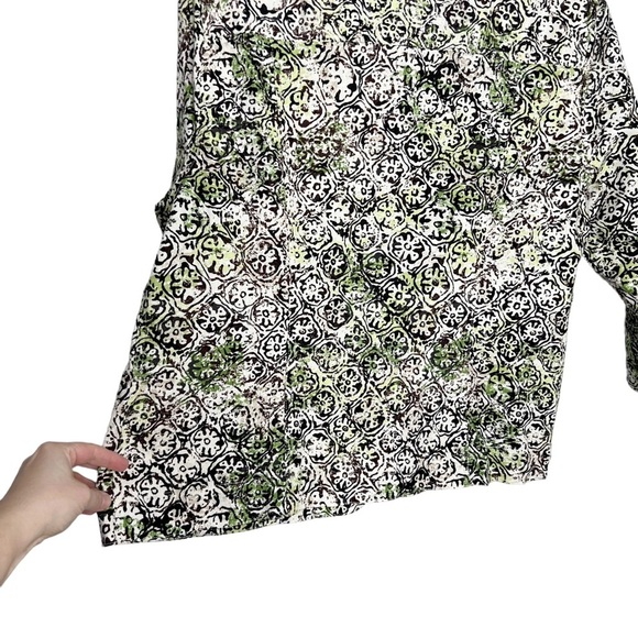 Christopher & Banks Linen Blend Trellis Print Lightweight Jacket - Picture 11 of 13